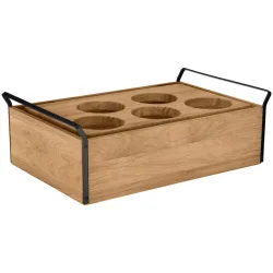 VEGA Buffet Display Esino für 5 Schalen 1/1; GN 1/1, 61.9x38.6x20.9 cm (LxBxH); eiche/schwarz; rechteckig