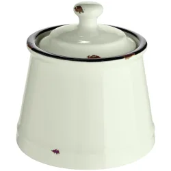 VEGA Zuckerdose Liron mit Deckel; 200 ml, 8x12 cm (ØxH); cremeweiss/schwarz; 6 Stück / Pack