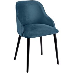 VEGA Polsterstuhl Almonda Samt; 54x64x77.5 cm (BxTxH); Sitz rauchblau, Gestell schwarz
