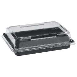 WIMEX Sushibox aus PET; 17.1x12.3x4.3 cm (LxBxH); schwarz; rechteckig; 500 Stück / Pack