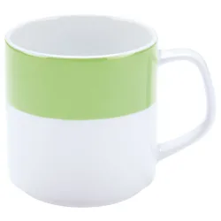 PULSIVA Kaffeebecher Multi-Color; 245 ml, 6x7.8 cm (ØxH); weiss/grün; rund; 6 Stück / Pack