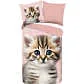 Good Morning Flanell Kinder-Wendebettwäsche Meow