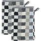 Cawö Walk-Frottier Jacquard Waschhandschuh Unique Karo im 2er-Pack