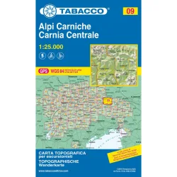 Tabacco Alpi Carniche - Carnia Centrale 09 Wanderkarte