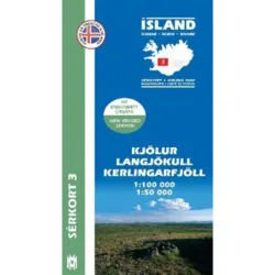 Mal og menning Island Serkort 3 Kjölur-Langjökull