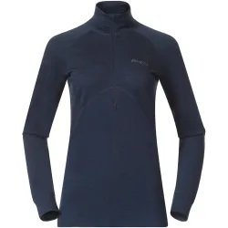 Bergans Damen Inner:Pure Merino Half Zip Longsleeve