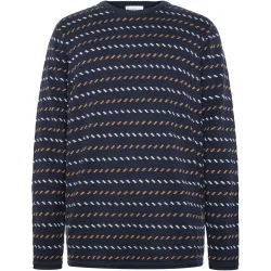 KnowledgeCotton Apparel Herren Jacquard Crew Neck Knit Pullover