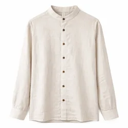 Mazine Herren Stand Collar Linen Hemd