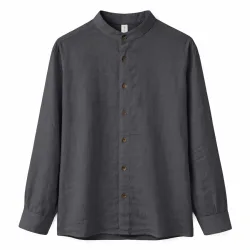 Mazine Herren Stand Collar Linen Hemd