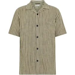 KnowledgeCotton Apparel Herren Linen-Mix Striped Hemd