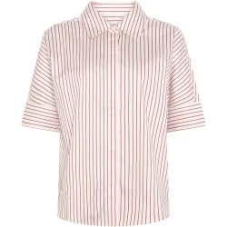 KnowledgeCotton Apparel Damen Striped Satin Bluse