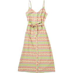 Brava Fabrics Damen Pastel Wavy Stripes Strap Kleid