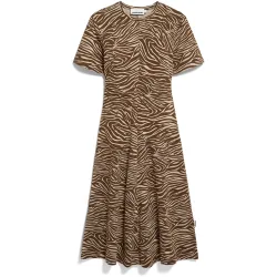 Armedangels Damen Zebra Print Jersey Midi Kleid