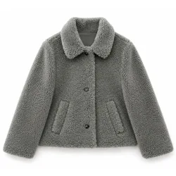 Mazine Damen Faux-Fur Button Jacke