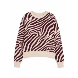 Mazine Damen Zebra Jacquard Knit Pullover