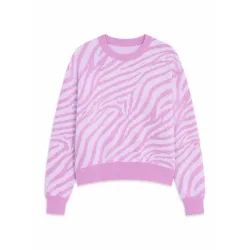 Mazine Damen Zebra Jacquard Knit Pullover