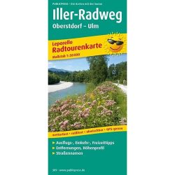 PublicPress Leporello Radtourenkarte Iller-Radweg, Oberstdorf - Ulm