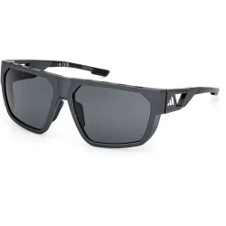 Marcolin Deutschland GmbH adidas SP0097 Herren-Sonnenbrille Vollrand Oval Kunststoff-Gestell, Schwarz