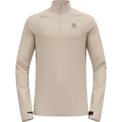 Odlo X-Alp Ceramiwarm Lauf-Mid Layer Half-Zip für Herren - Trail Running, Running - beige, XXL