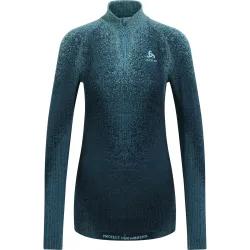 Odlo Blackcomb Base Layer Half-Zip für Damen - Skilanglauf, Ski & Snow - blau, XS