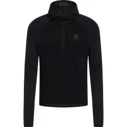 Odlo Zeroweight Pro Seamless Windproof Langlauf-Hoodie Half-Zip für Herren - Skilanglauf, Ski & Snow - schwarz, XL