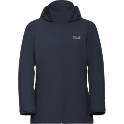 Jack Wolfskin - Trekkingjacke mit abnehmbarer Kapuze, für Damen, Dunkelblau, Größe M