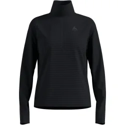Odlo Essential Thermal Lauf-Mid Layer Half-Zip für Damen - Trail Running, Ski & Snow - schwarz, XL