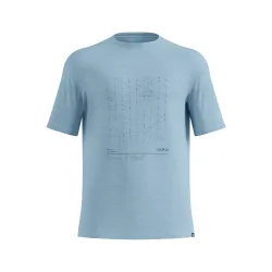 Odlo Merino Tencel Hyper Map T-Shirt für Herren - Wandern, Casual Comfort - blau, XL