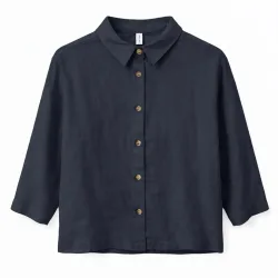 Mazine Damen 3/4 Sleeve Linen Bluse