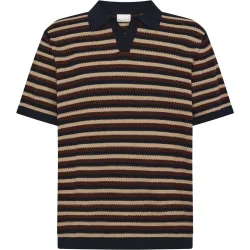 KnowledgeCotton Apparel Herren Striped Knitted Polo T-Shirt