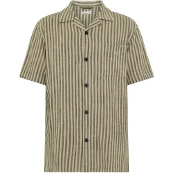 KnowledgeCotton Apparel Herren Linen-Mix Striped Hemd