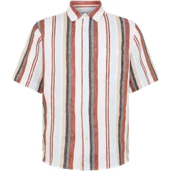 KnowledgeCotton Apparel Herren Multi Stripe Linen Hemd