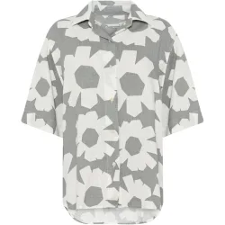 KnowledgeCotton Apparel Damen Linen-Mix Printed Bluse
