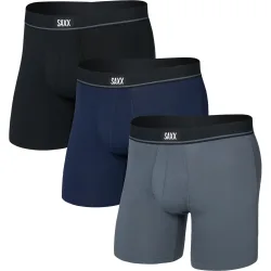 Saxx Underwear Herren Essential Cotton Brief Fly 3er Pack Boxer