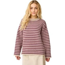 KnowledgeCotton Apparel Damen Lambswool Jacquard Roll-Edge Pullover