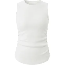 Mandala Damen Side Ruffled Rib Top