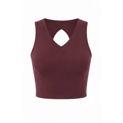 Mandala Damen Cropped V-Neck Top