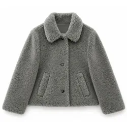 Mazine Damen Faux-Fur Button Jacke