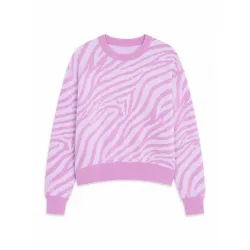 Mazine Damen Zebra Jacquard Knit Pullover