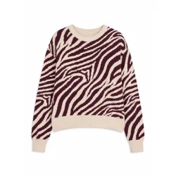 Mazine Damen Zebra Jacquard Knit Pullover