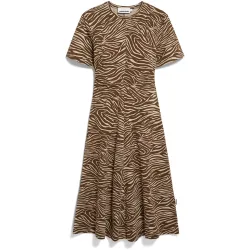 Armedangels Damen Zebra Print Jersey Midi Kleid