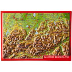Georelief 3D Reliefpostkarte Bayerisches Oberland