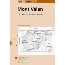 Swisstopo Mont Vélan 1366 Landeskarte 1:25 000