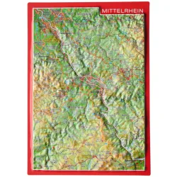 Georelief 3D Reliefpostkarte Mittelrhein