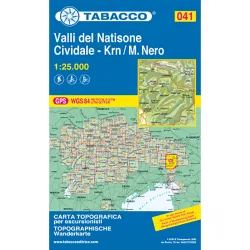 Tabacco Valli del Natisone-Cividale 041 Wandkarte