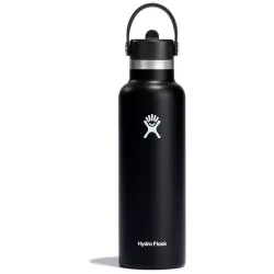 Hydro Flask Standard Mouth with Flex Straw Cap 621 ml Trinkflasche Schwarz, Herren, Größe: 0