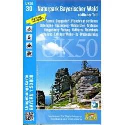 Landesamt Digitalisierung, Breitband, Vermessung UK 50-30 Naturpark Bayerischer Wald, südl. Teil