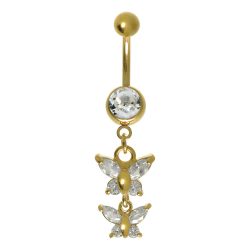 Vergoldetes Bauchpiercing