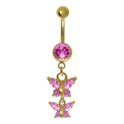 Vergoldetes Bauchpiercing