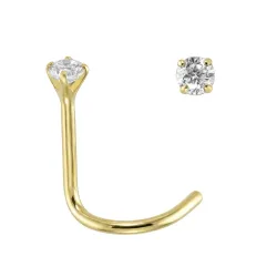 18K Gold-Nasenpiercing
